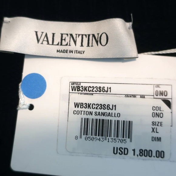 Valentino Sangallo Open Knit Sweater Black Cotton Size Extra Large NEW - Picture 6 of 10